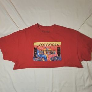 Santana Red XL Cropped Short Sleeve T-Shirt